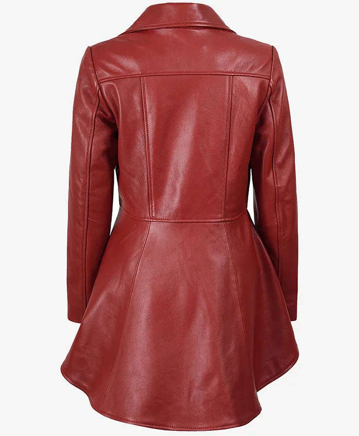 Order Peplum Red Leather Unisex Jacket