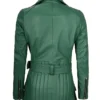 Order Womens Asymmetrical Green Belted Leather Unisex Jacket