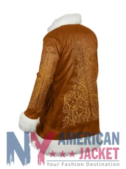 Penny Brown Lane Embroidered Suede Coat