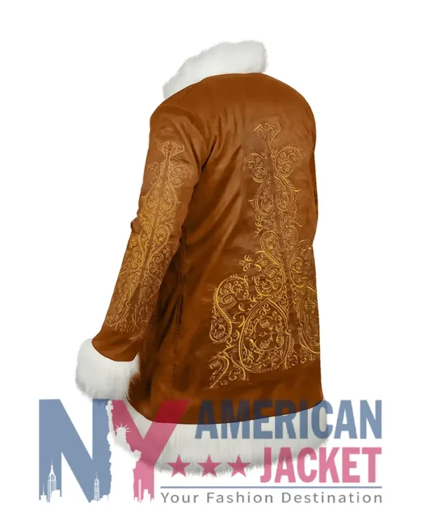 Penny Brown Lane Embroidered Suede Coat