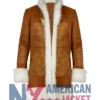 Penny Lane Brown Embroidered Suede Coat