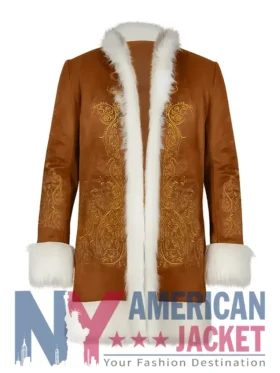 Penny Lane Brown Embroidered Suede Coat