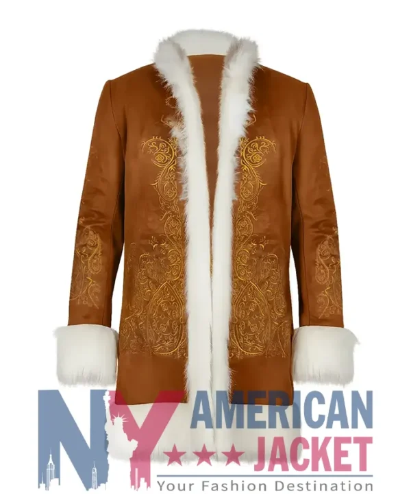 Penny Lane Brown Embroidered Suede Coat