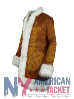Penny Lane Embroidered Suede Brown Coat