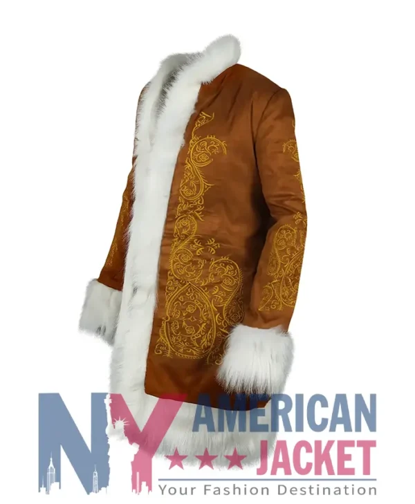 Penny Lane Embroidered Suede Brown Coat