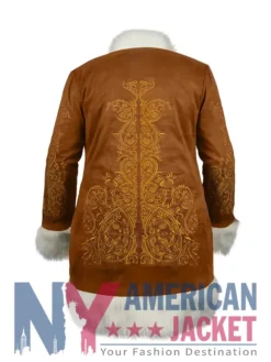Penny Lane Embroidered Suede Brown Coat