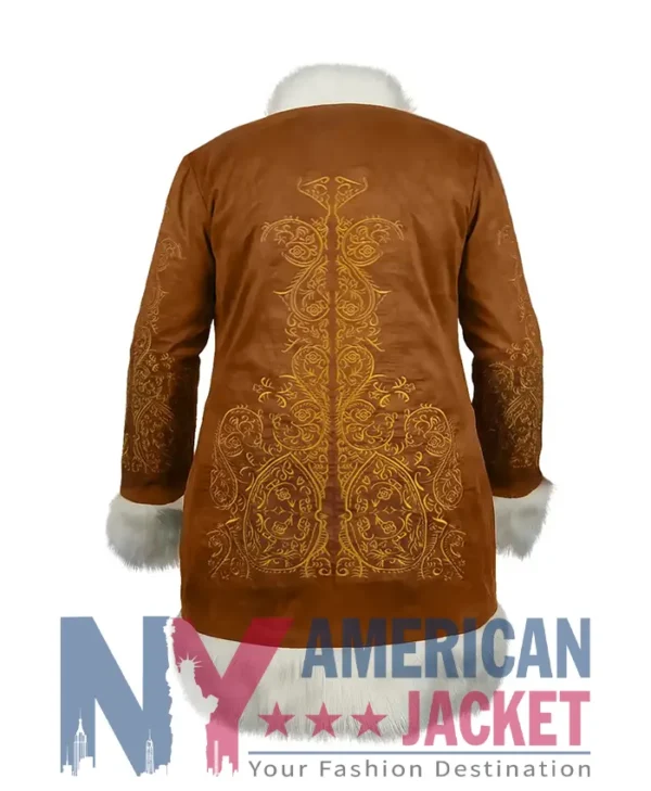 Penny Lane Embroidered Suede Brown Coat