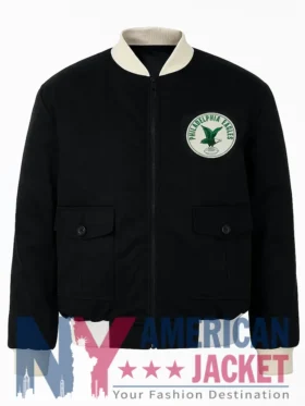 Philadelphia Eagles Black Cotton Bomber Jacket