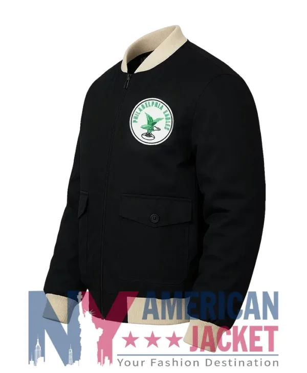 Philadelphia Eagles Bomber Black Cotton Jacket