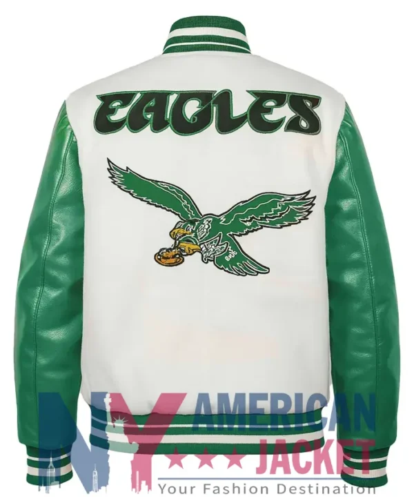 Philadelphia Eagles Cream Varsity Retro Jacket