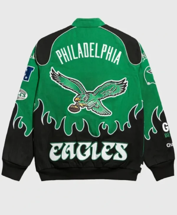 Philadelphia Eagles Racing Black And Green Jacket