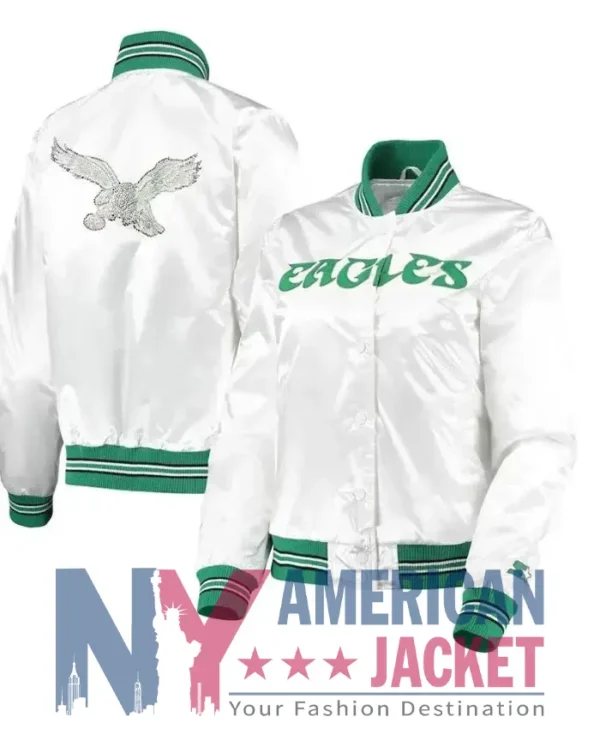 Philadelphia Eagles Satin Varsity Jacket