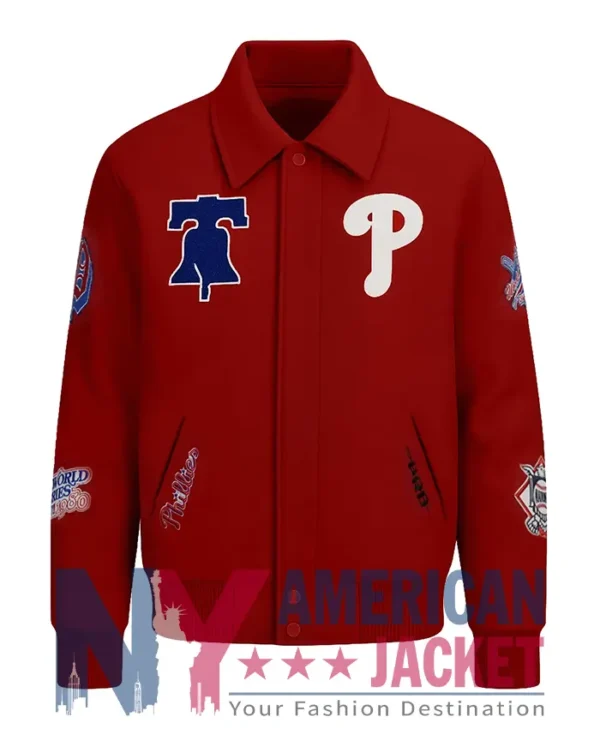 Philadelphia Phillies World Series Red Varsity Jacket