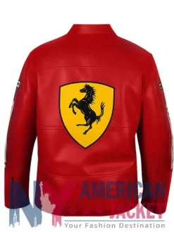 Racing Ferrari Leather Motorcycle Red Jacket