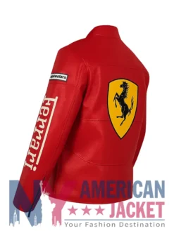 Racing Ferrari Motorcycle Red Leather Jacket