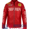 Racing Ferrari Red Motorcycle Leather Jacket