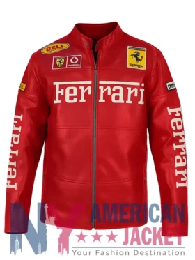 Racing Ferrari Red Motorcycle Leather Jacket