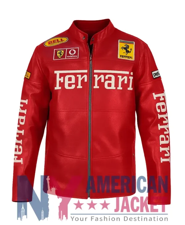 Racing Ferrari Red Motorcycle Leather Jacket