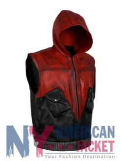 Red Leather Hood Jason Todd Vest