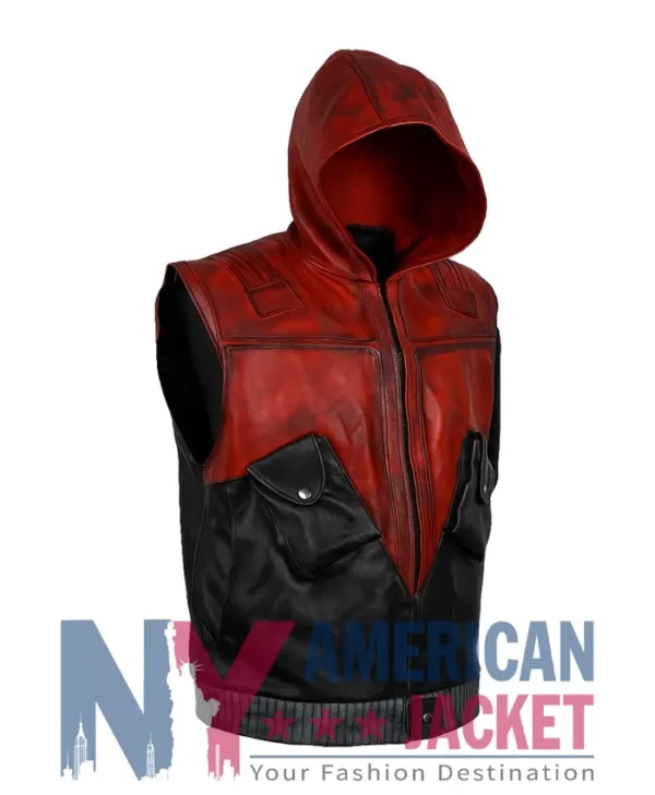 Red Leather Hood Jason Todd Vest