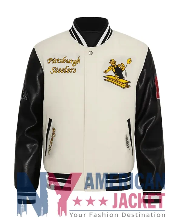 Retro Classic Rib Pittsburgh Steelers Wool Varsity Jacket