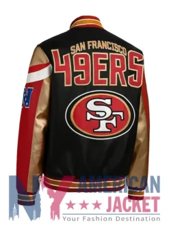 SF 49ers Black Bomber Leather Jacket