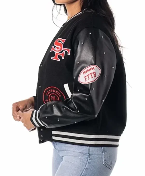 San Francisco 49ers The Wild Collective Varsity Black Jacket