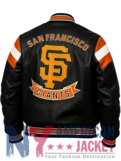 San Francisco Giants Black Leather Vintage Jacket