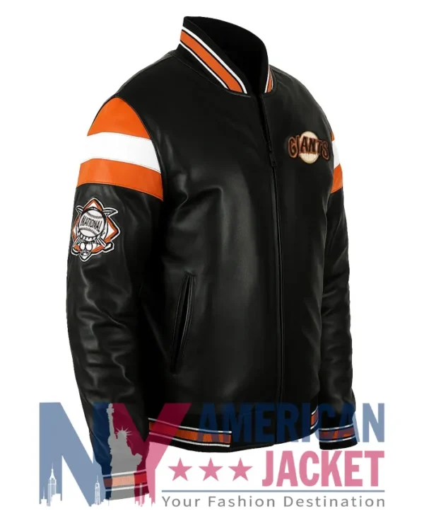 San Francisco Giants Leather Vintage Black Jacket