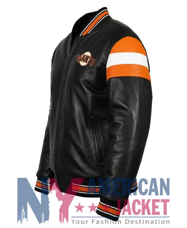 San Francisco Leather Giants Black Vintage Jacket