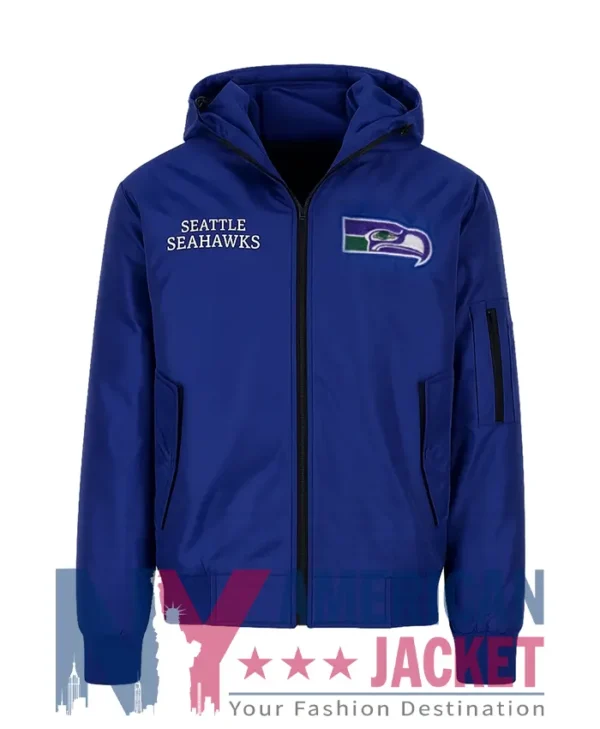 Seattle Seahawks Blue Bomber Hooded Jacket