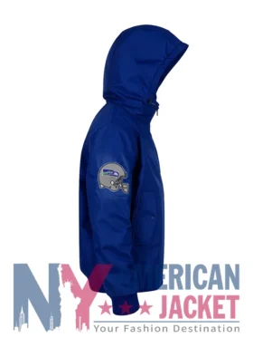 Seattle Seahawks Blue Hooded Bomber Jacket