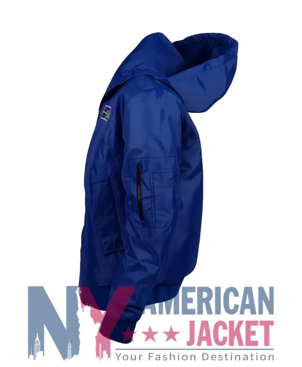 Seattle Seahawks Blue Bomber Hooded Jacket - Image 3