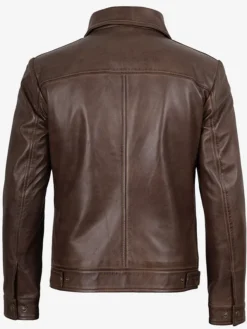 Shop Harrington Chocolate Brown Leather Jacket For Men And Women