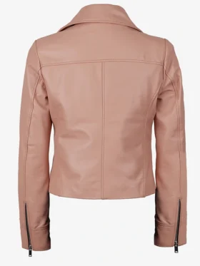 Shop Ninfa Fashion Pink Biker Real Leather Jacket For Men And Women