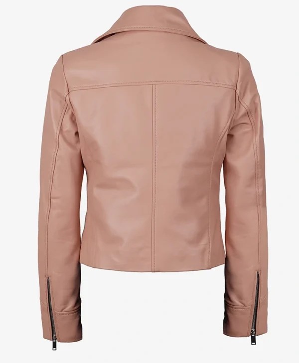 Shop Ninfa Fashion Pink Biker Real Leather Jacket For Men And Women