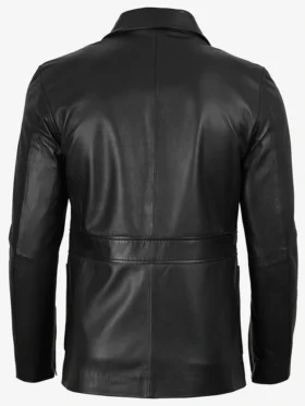 Shop Two Button Black Leather Blazer For Men And Women