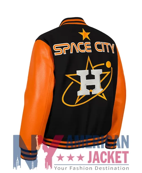Space City Astros Houston Black and Orange Jacket