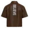 Stegaro Believer Oversized Coffee Brown Shirt