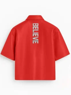 Stegaro Believer Oversized Red Shirt