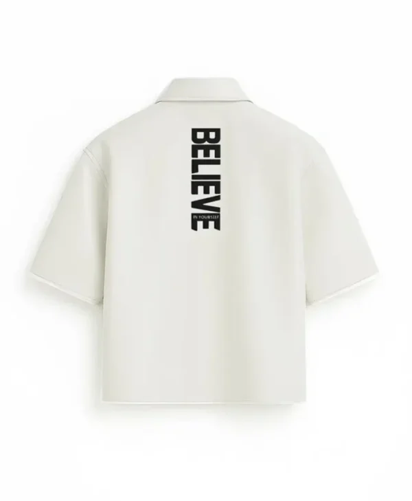 Stegaro Believer Oversized White Shirt