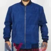 Suede Blue Bomber Jacket