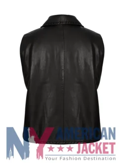 The Virginian Drury Black James Leather Vest
