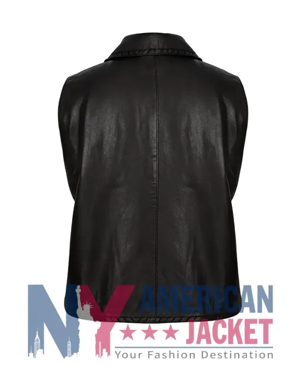 The Virginian Drury Black James Leather Vest