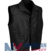 The Virginian James Leather Drury Black Vest