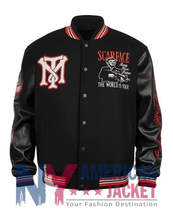 The World Is Yours Black Scarface Varsity Jacket