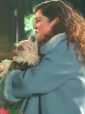 Too Much S01 Megan Stalter Blue Fur Collar Coat
