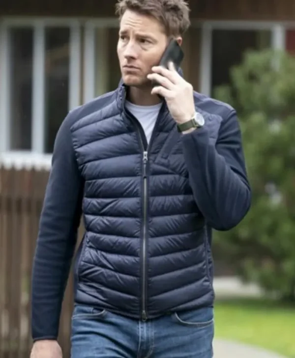 Tracker S01 Justin Hartley Blue Puffer Jacket