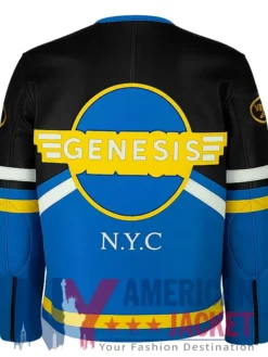 Vanson Blue Motorcycle Leather Jacket