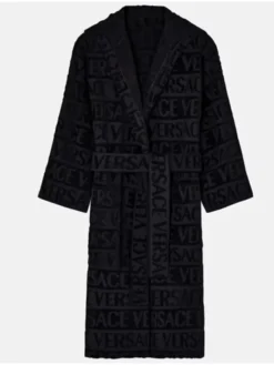 Versace Black Hooded Robe